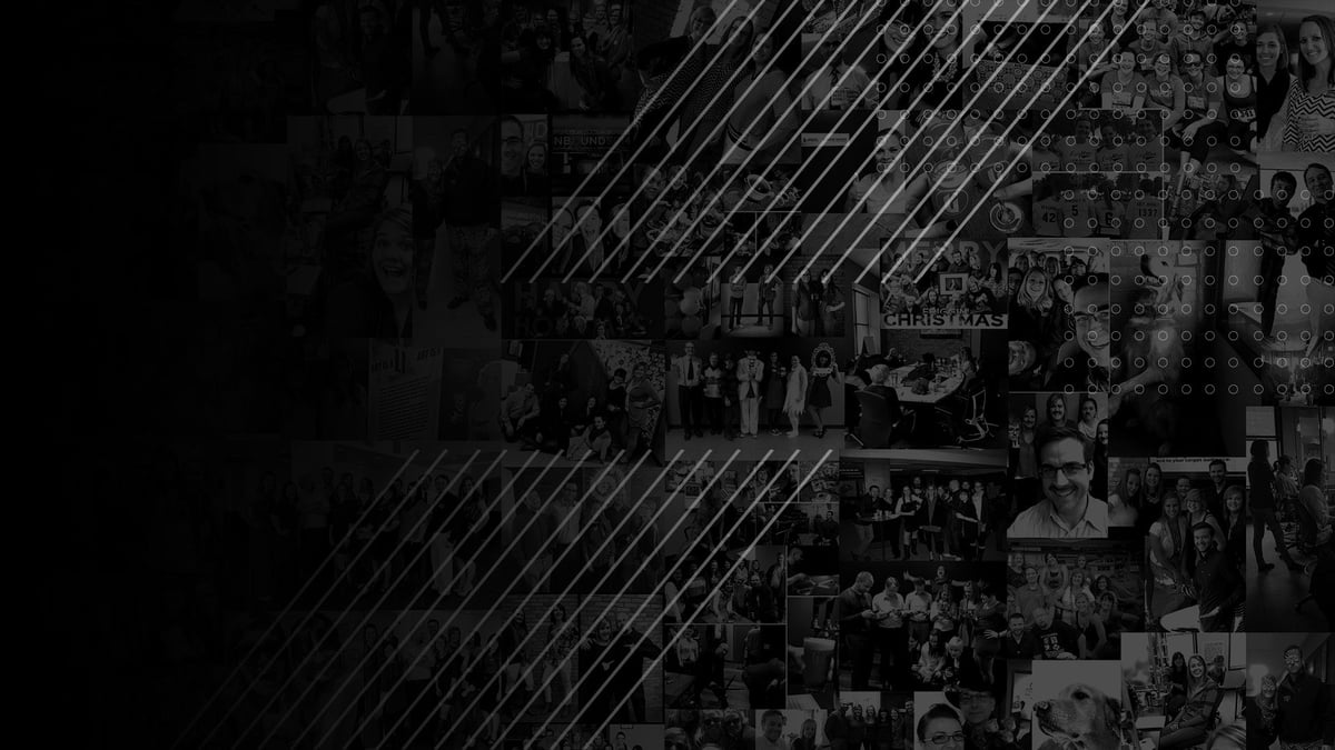 collage of our agency culture photos with a black and gray filter overlaid