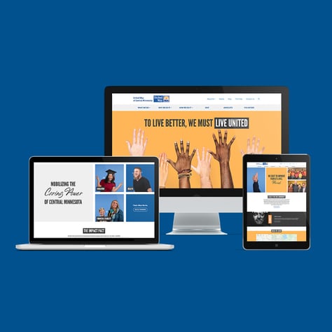 United Way of Central Minnesota's website redesign by Vye