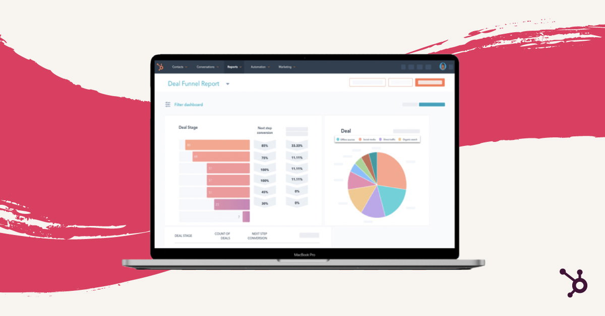 Hubspot's dashboard screenshot example