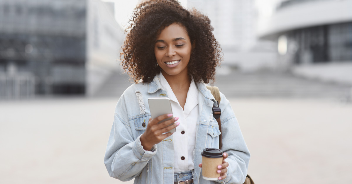 Woman looking at her phone