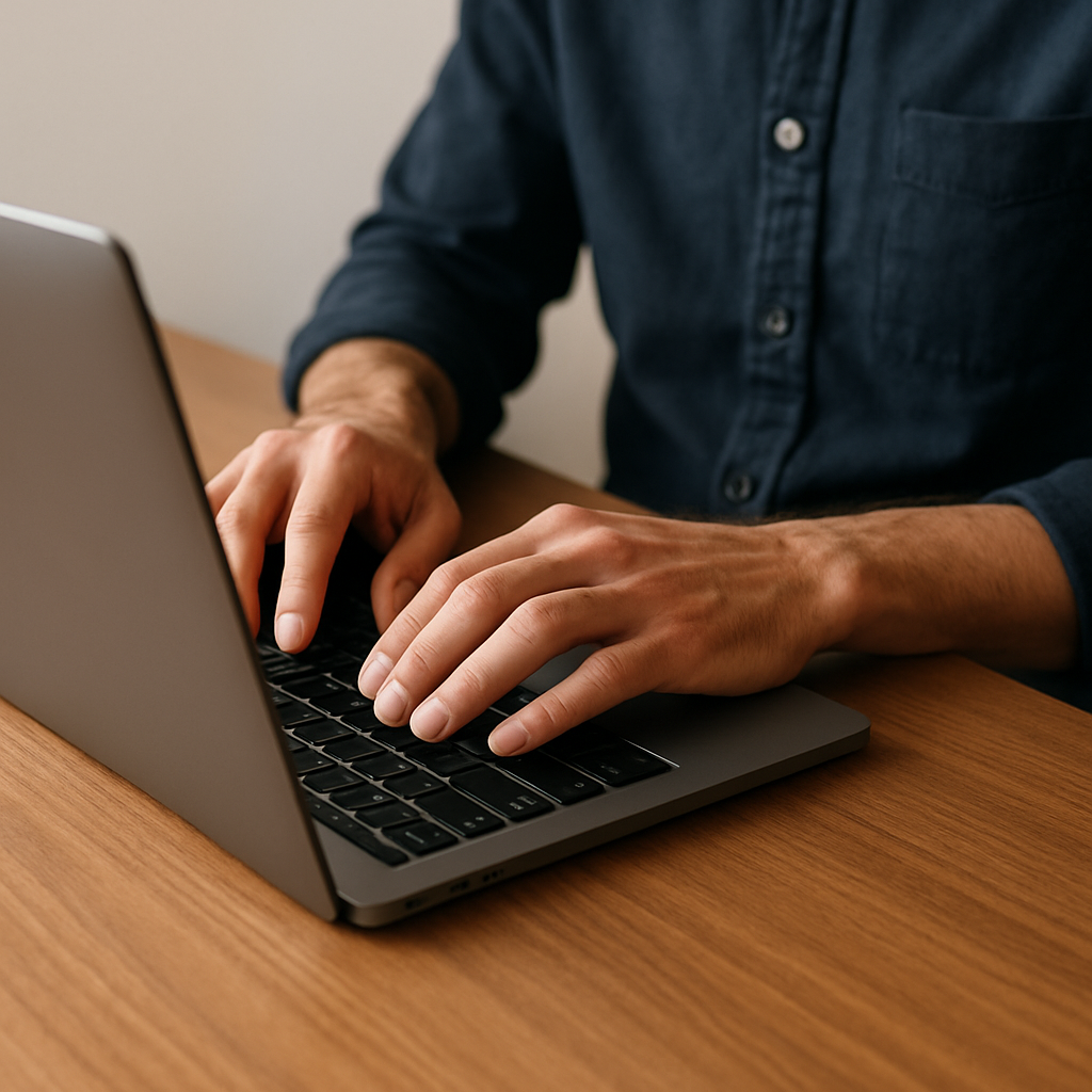 Customer at their computer looking at your website. 