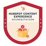 HubSpot Content Experience Accreditation badge.