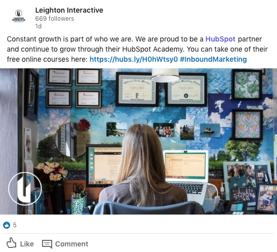 Leighton Interactive LinkedIn post