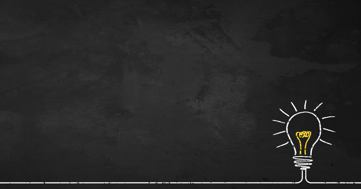 Image of a lightbulb drawing on a chalkboard