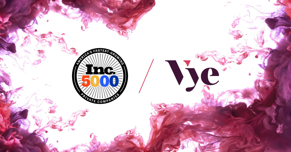 Inc 5000 logo next to Vye agency logo
