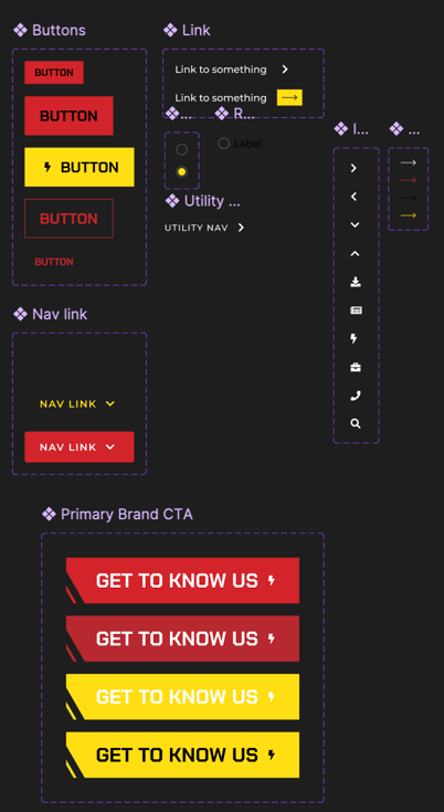 Website mock up button navigation example.