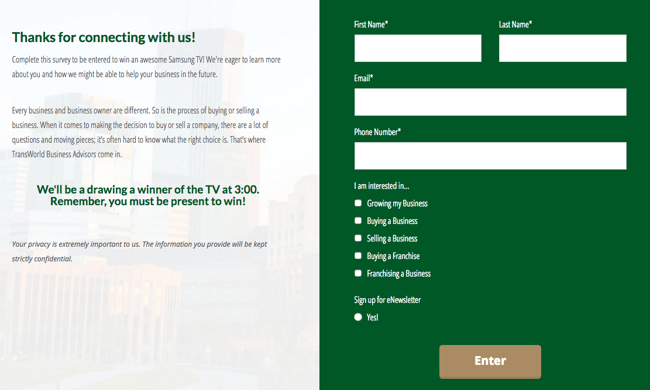 Landing Page for Event Marketing