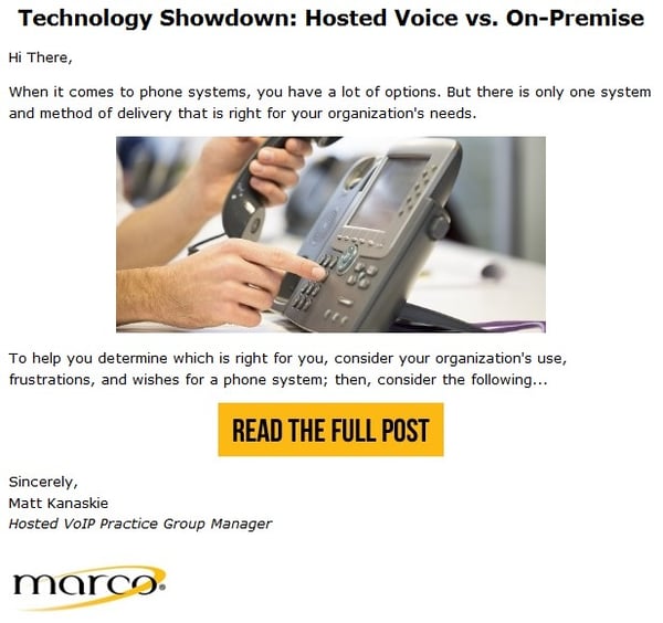 Optimize Email Click Through Rates: Example 1, Don't Sell Via Email