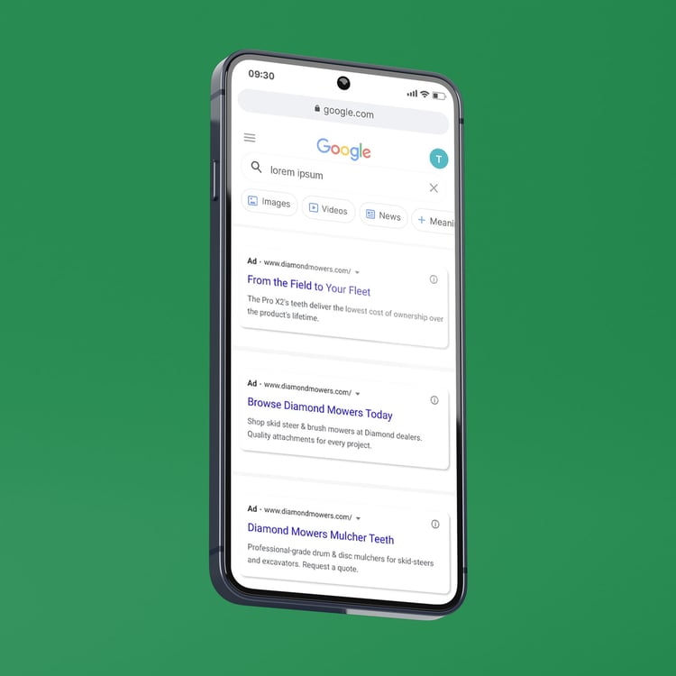 Diamond Mower ProX2 search ads
