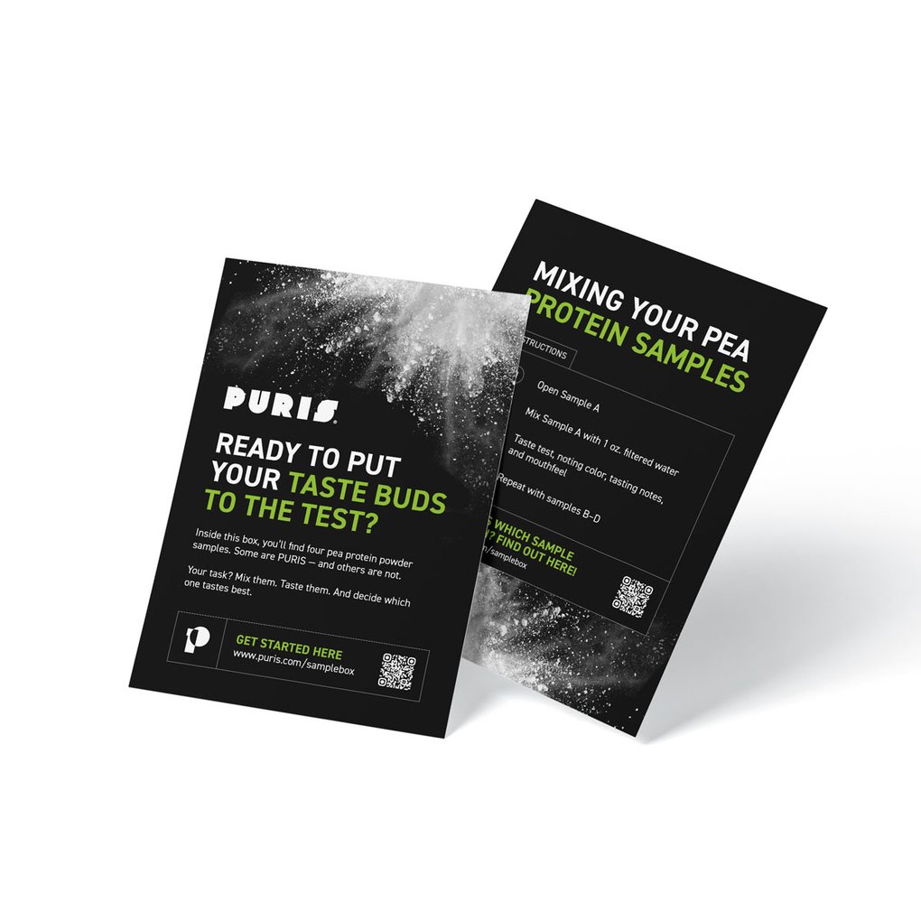 Puris sample box cards