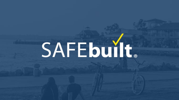 SAFEbuilt logo overlayed a ocean park view