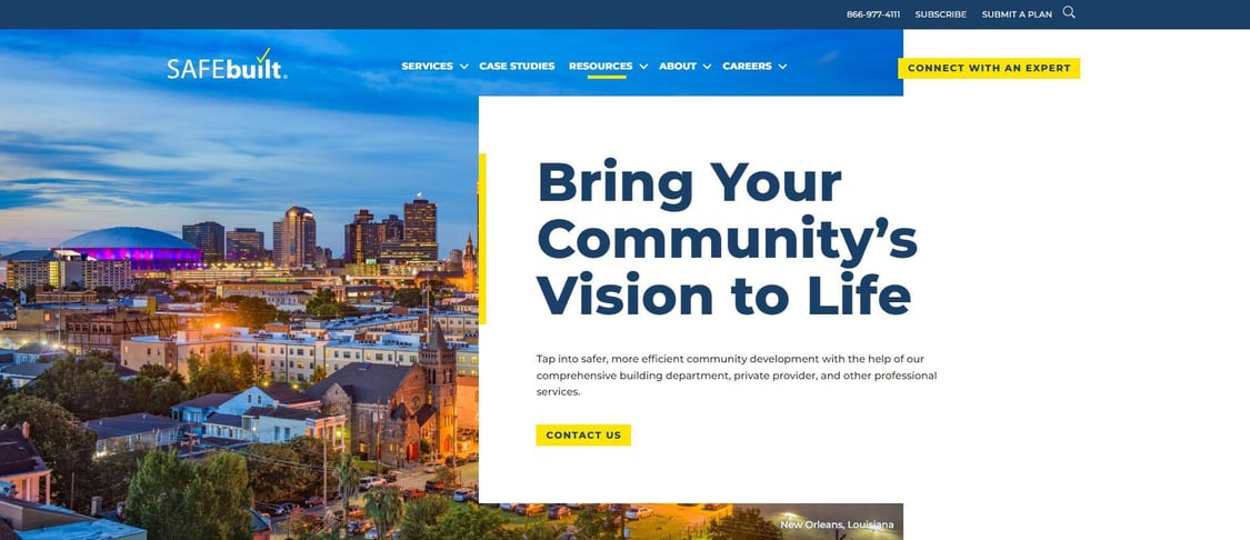 SAFEbuilt website home hero