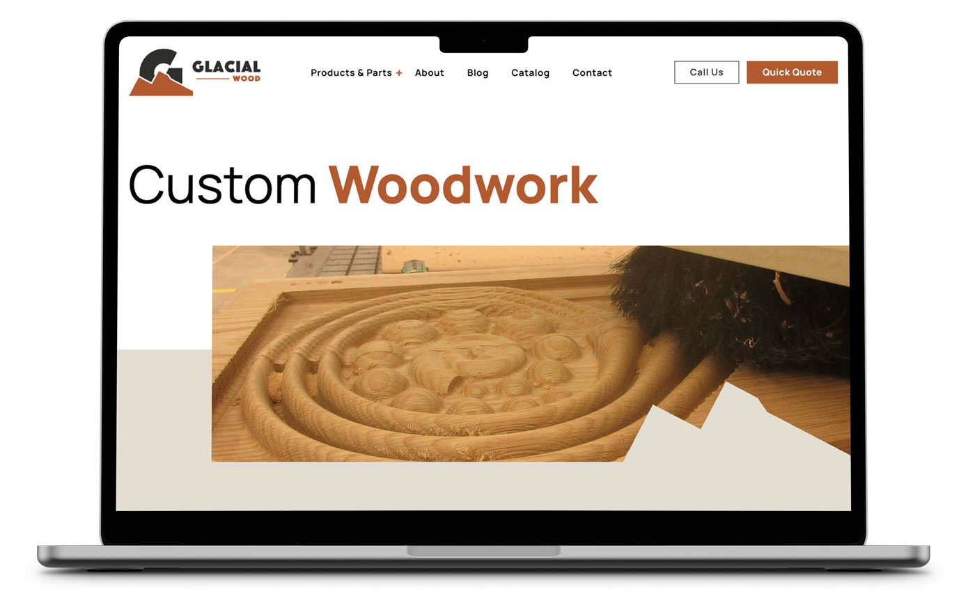 glacial-custom-woodwork-page-on-laptop