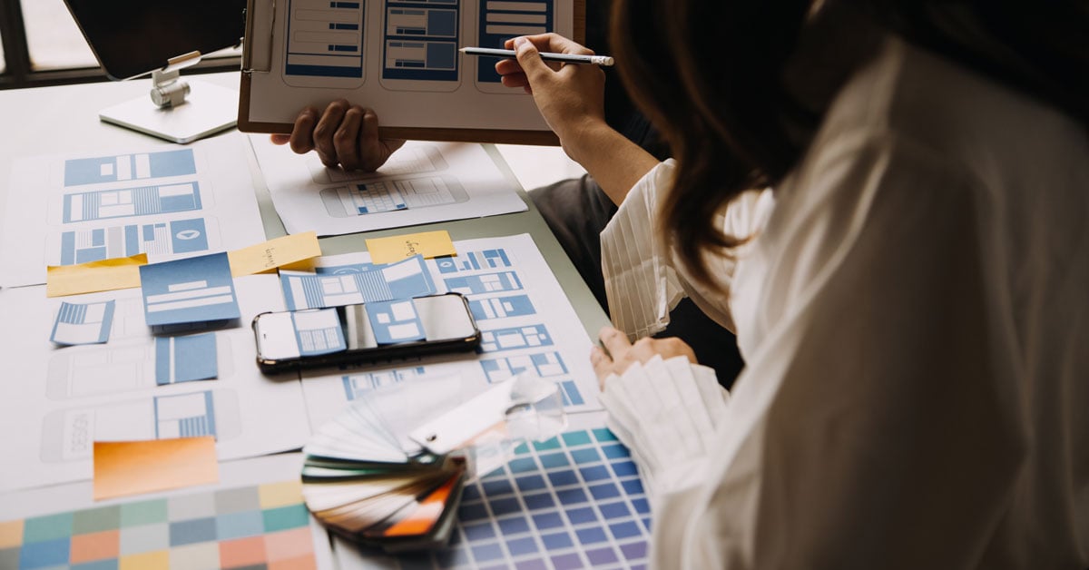 UX professional working on a website design. 