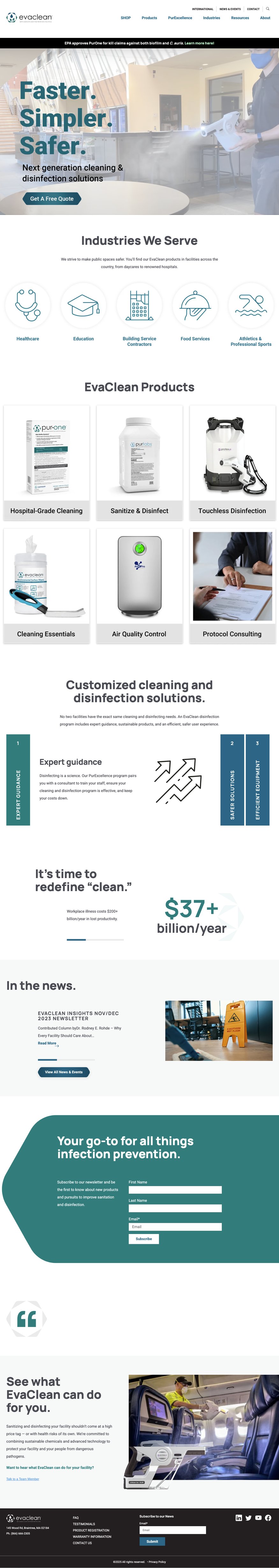 EvaClean-website-screenshot