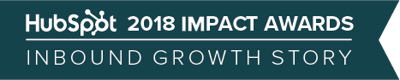 HubSpot Banner graphic for 2018 impact awards, inbound growth story.