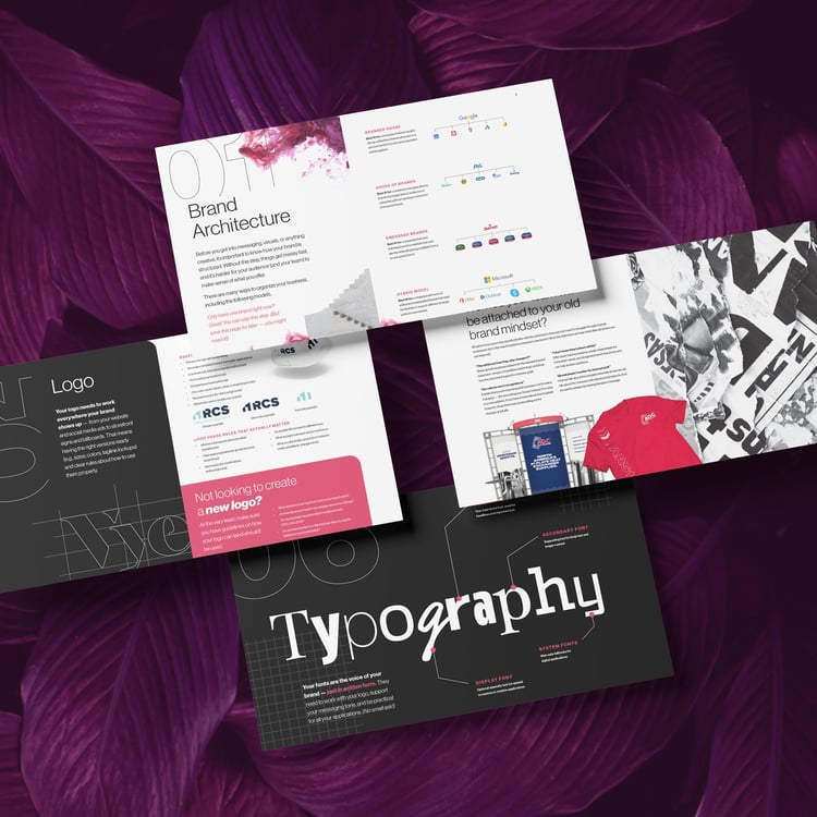Brand Kit preview on leaf background