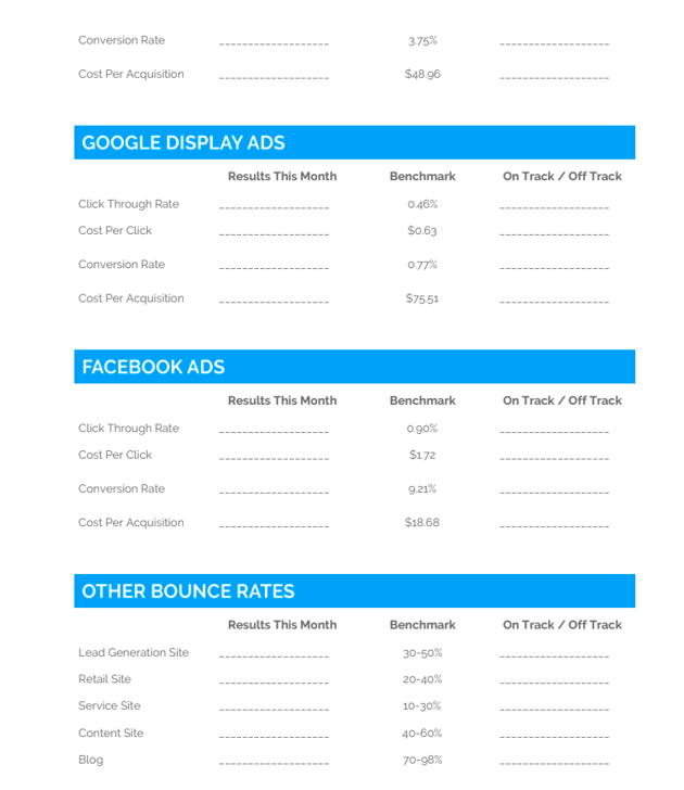 Book of Benchmarks Page Workbook