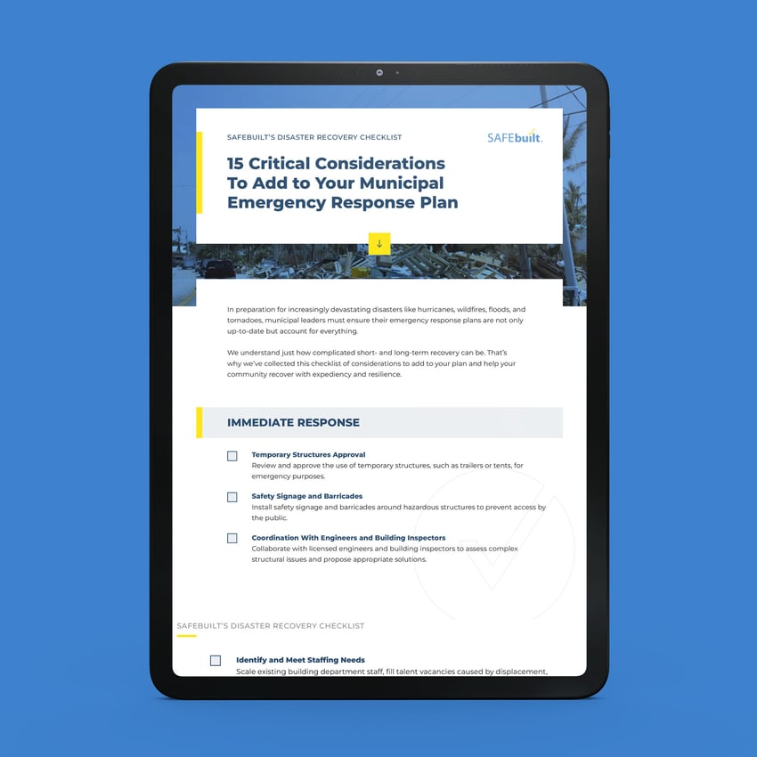 SAFEbuilt municipal checklist on iPad.