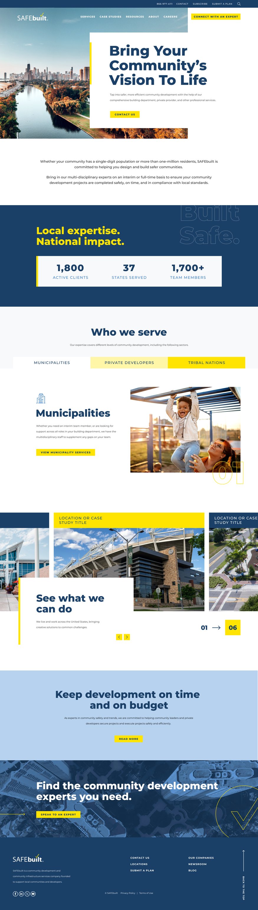 SAFEbuilt website home page full scroll.
