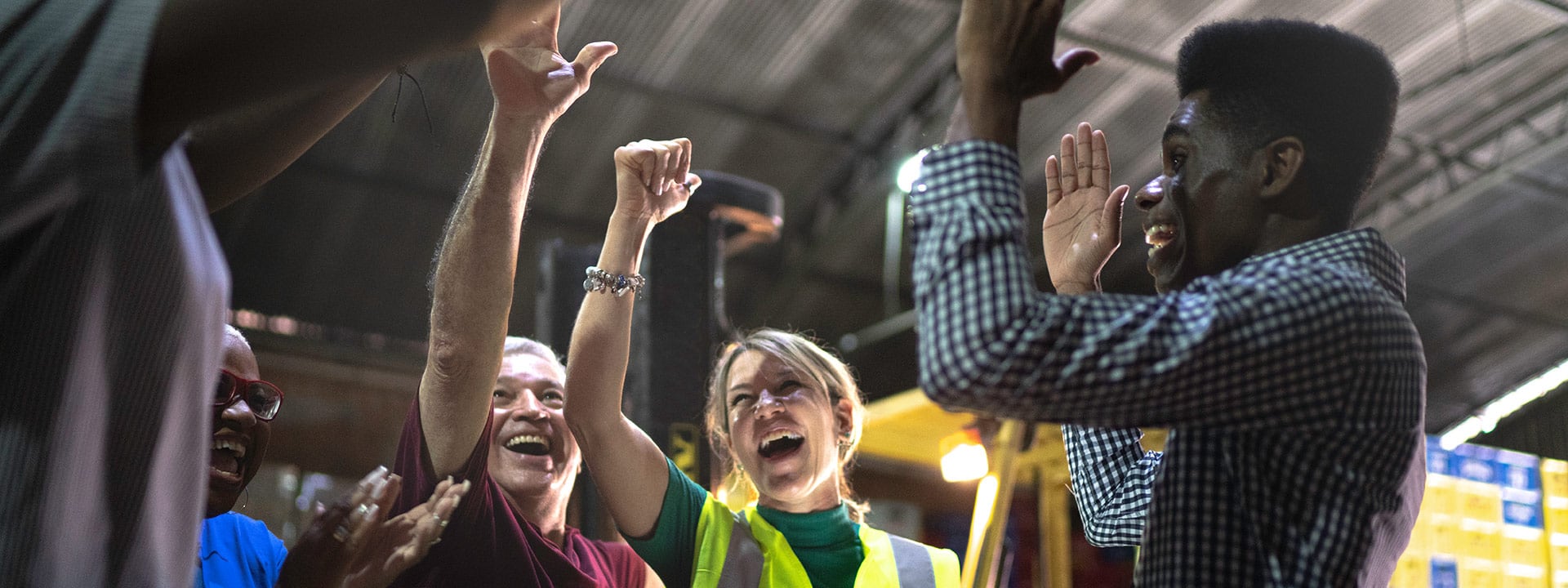 employees celebrating
