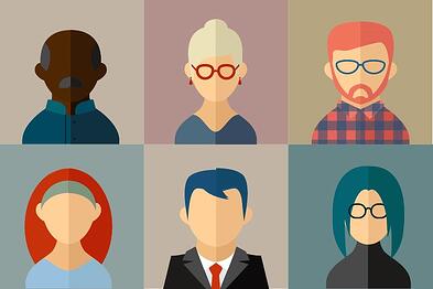 Different demographic head photo representing different buyer personas