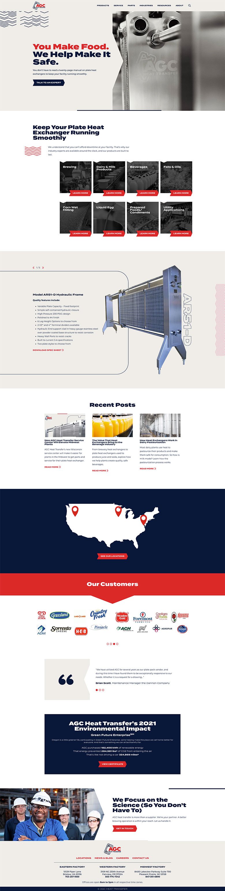 AGC website home page full scroll.