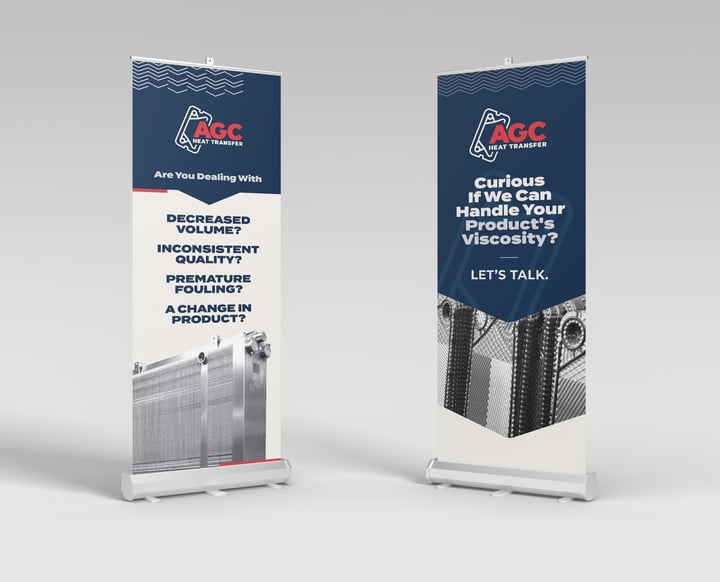 AGC tradeshow banners side by side.