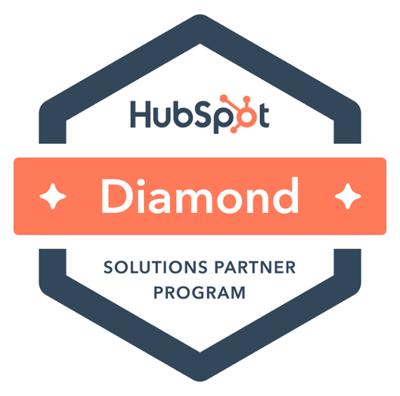 HubSpot diamond badge for solutions partner program.