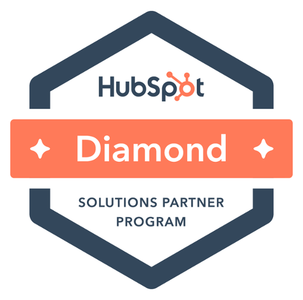 HubSpot diamond badge for solutions partner program.