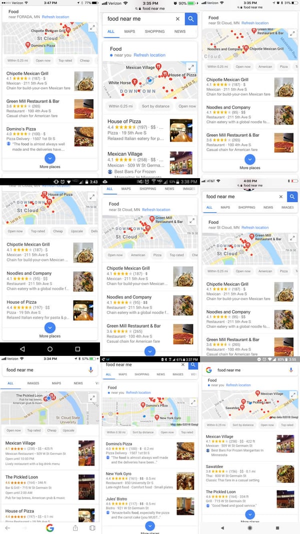 The Humanization of Google, "Food Near Me" Experiment